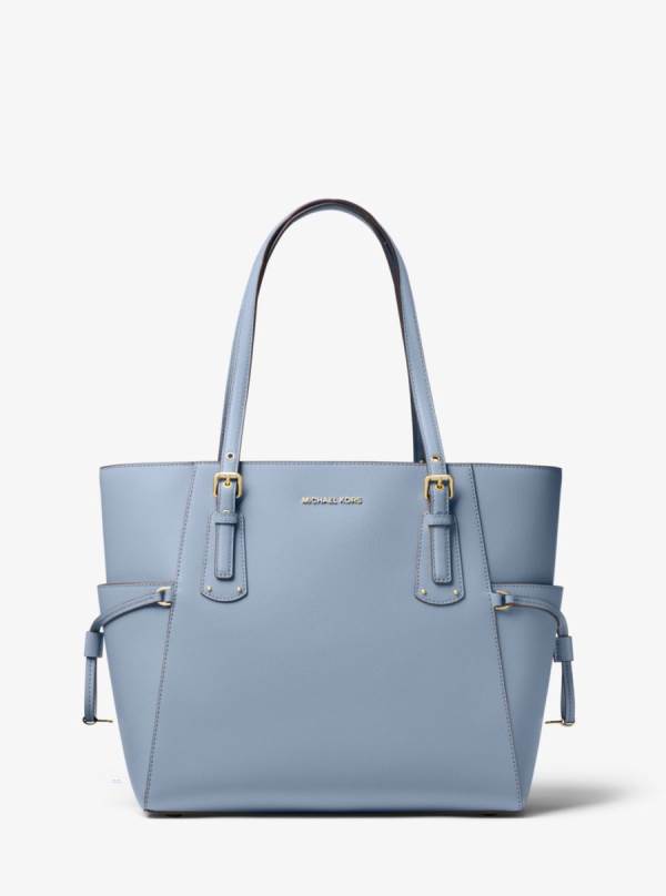 Damske Prenosná Taška Michael Kors Voyager Small Crossgrain Leather Modre - Kabelky Michael Kors Vypredaj | TADSF-5397